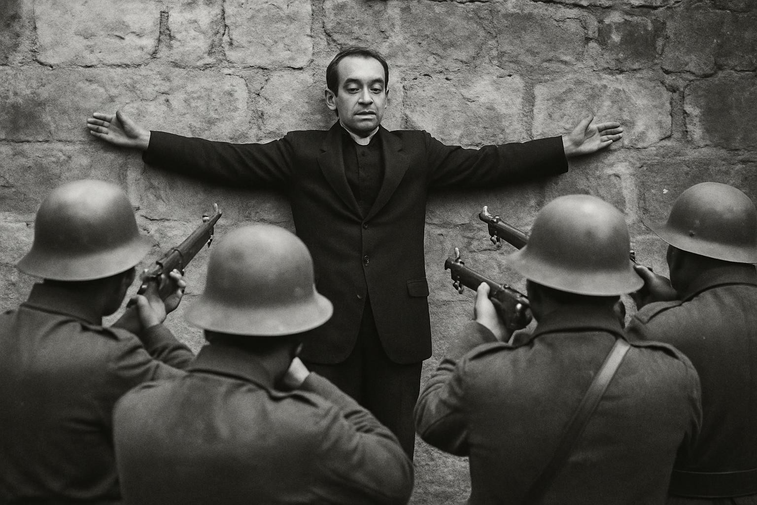 Blessed Miguel Pro, S.J., moments before his execution by firing squad, Mexico City, November 23, 1927